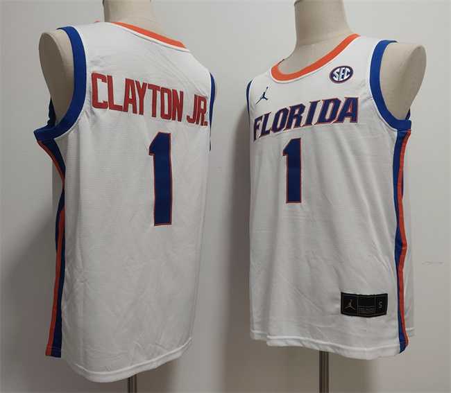 Men%27s Florida Gators #1 Walter Clayton Jr. White Stitched Basketball Jersey
